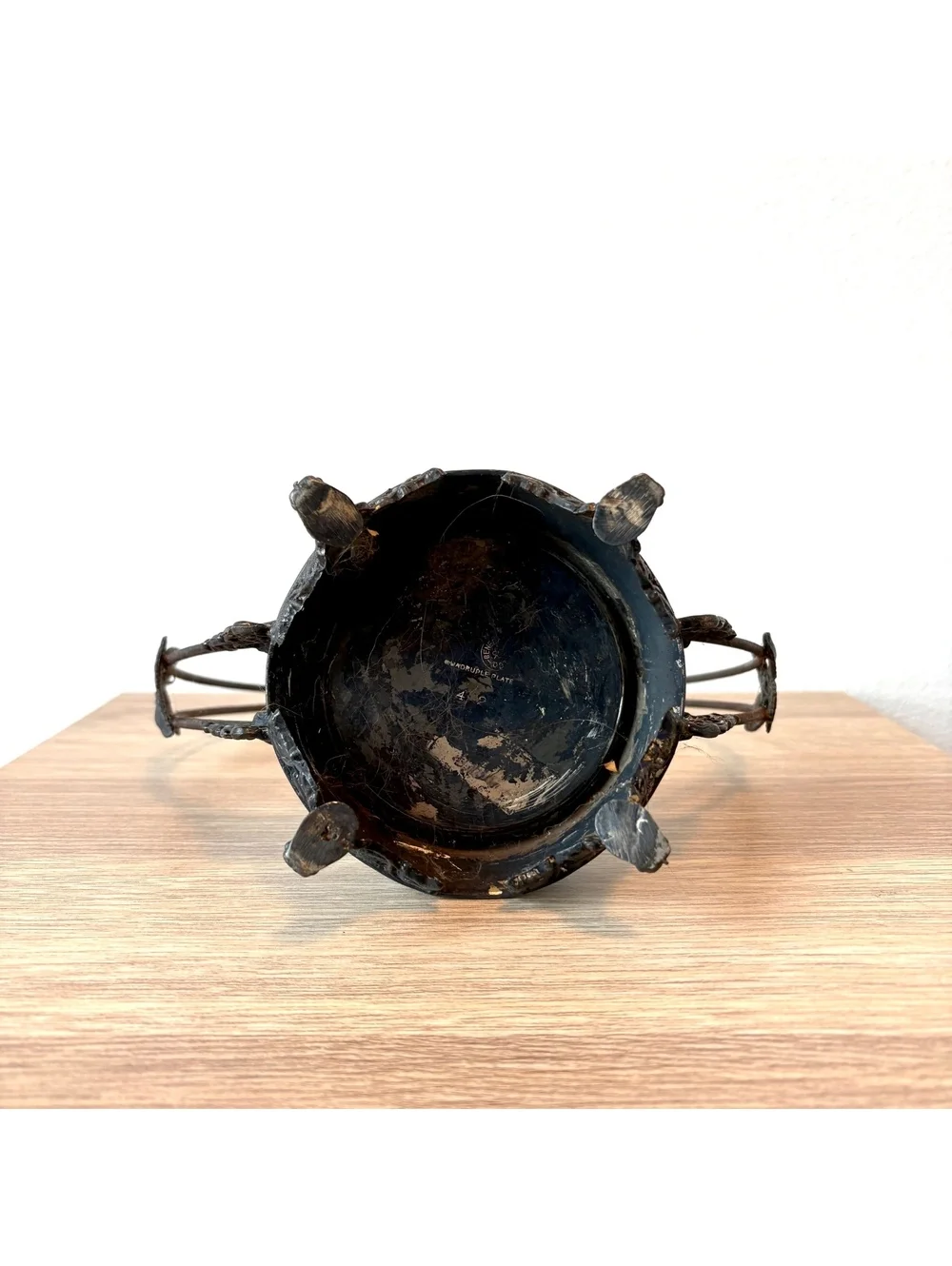 Antique Victorian Cauldron Shaped Candle Holder Halloween Decor Gothic Basket
